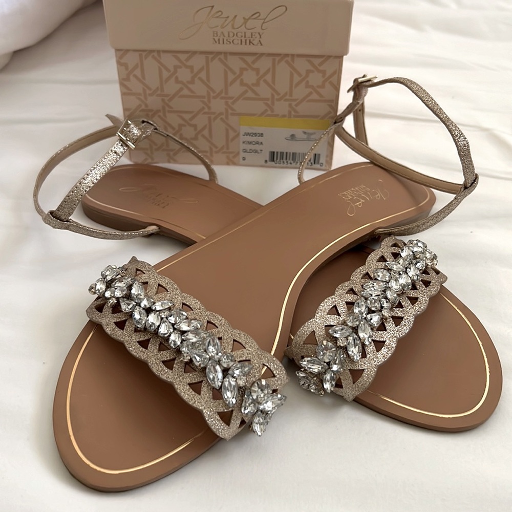 Jewel Badgley Mischka Jeweled Sandals